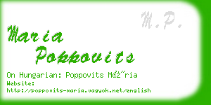 maria poppovits business card